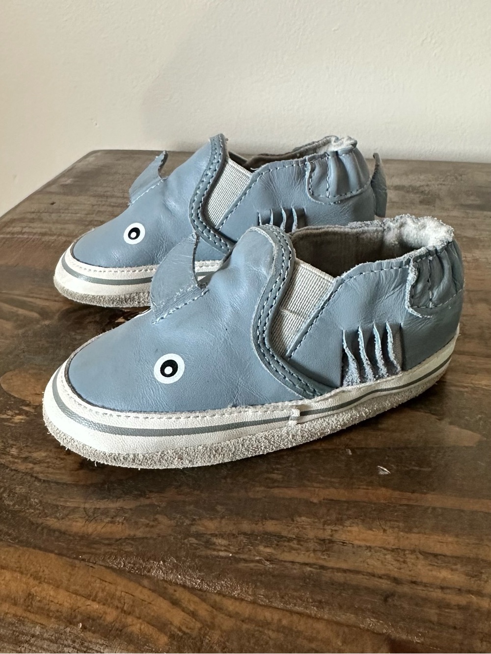 Robeez Light Blue Shark Slip-On Baby Shoes